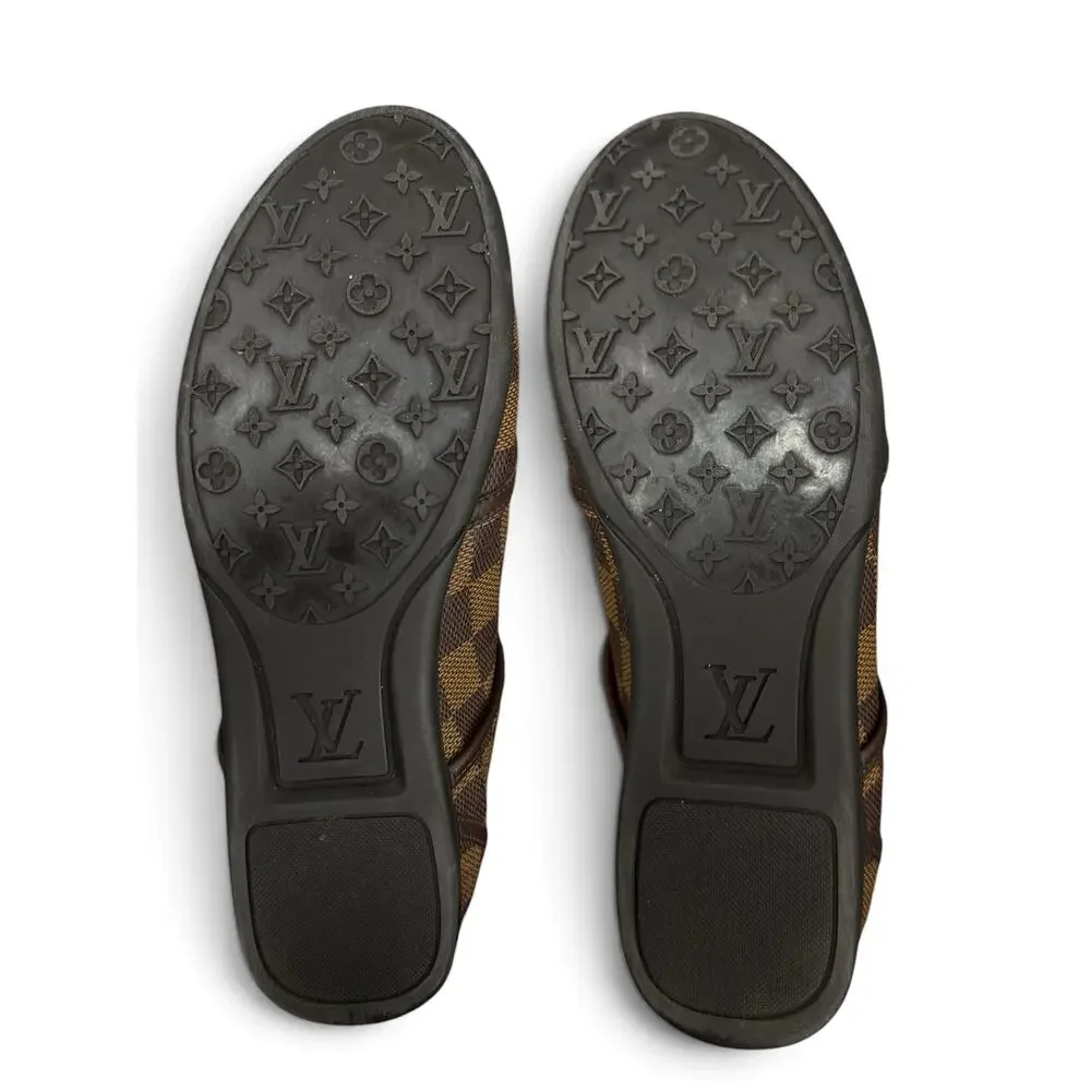 Louis Vuitton Women’s US 4.5/5 Damier Ebene Leather Canvas Low-Top Sneakers